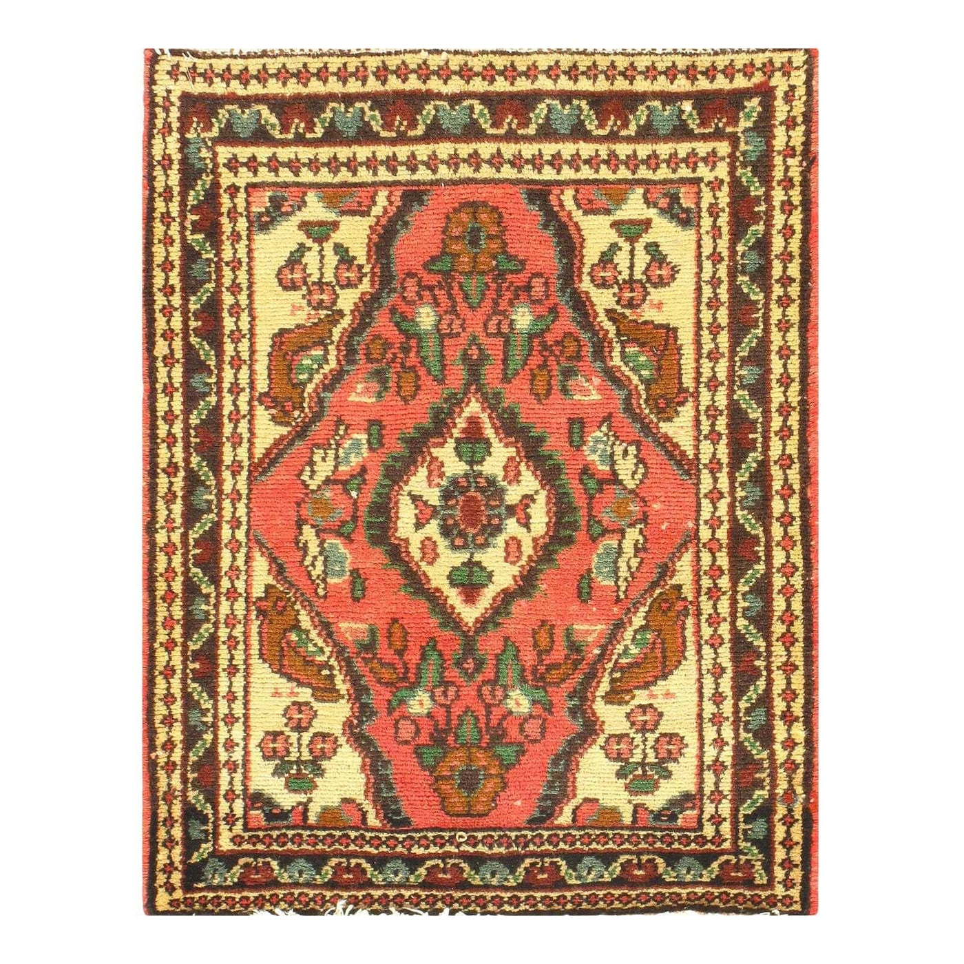 Canvello Antique Silkroad Hamadan Salmon Rugs - 2' x 2'4" - Canvello