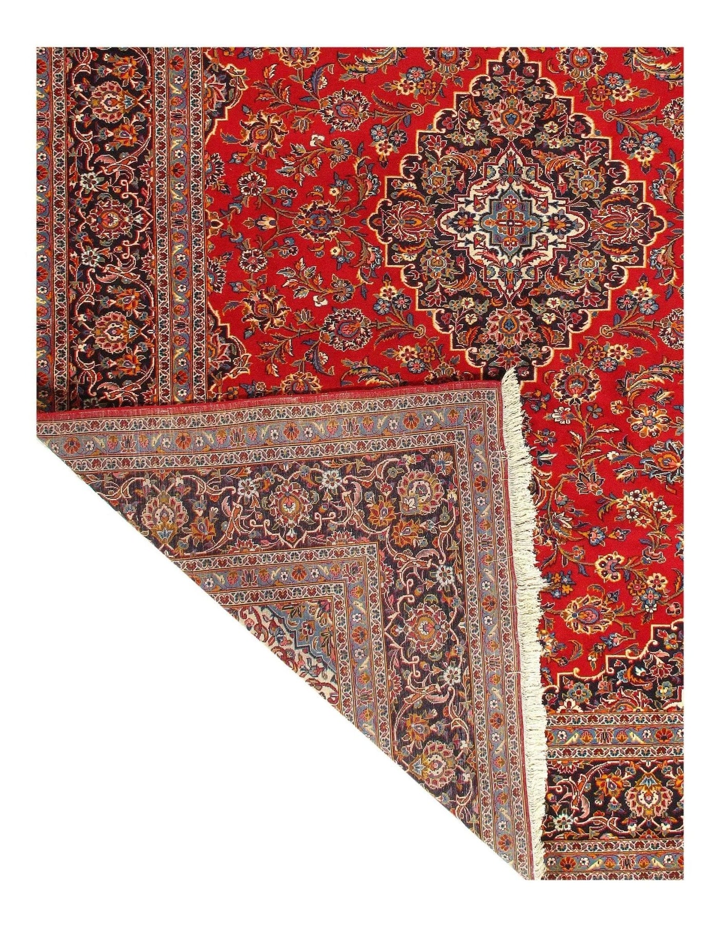 Canvello Antique Silkroad Hand Knotted Kashan Rug - 10'2'' X 13'2'' - Canvello