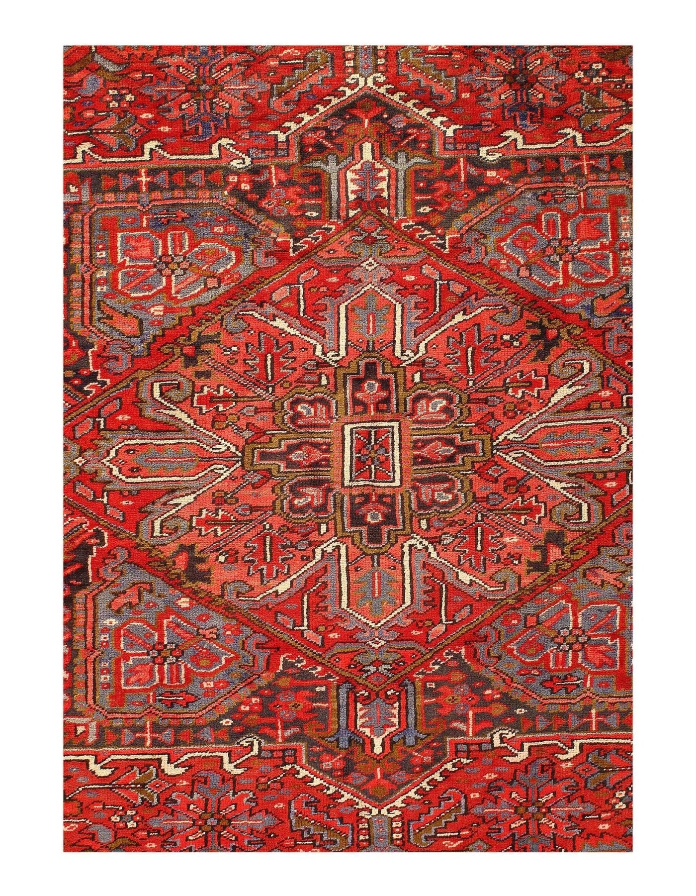 Canvello Antique Silkroad Heriz Large Wool Rug - 9'6'' X 12'7'' - Canvello