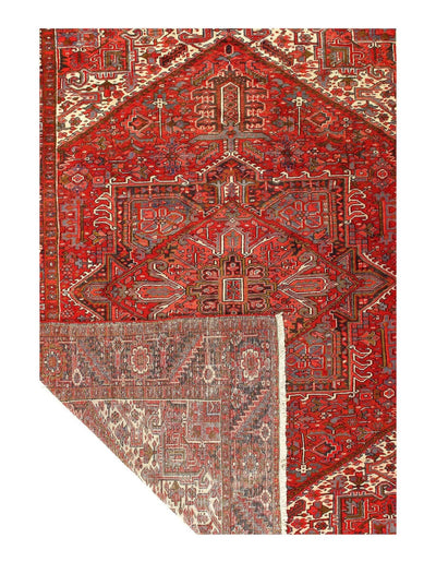 Canvello Antique Silkroad Heriz Large Wool Rug - 9'6'' X 12'7'' - Canvello