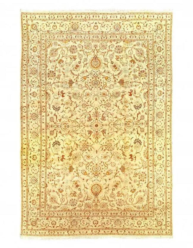 Canvello Antique Persian Ivory Kashan Rug - 10'11" x 15'9"