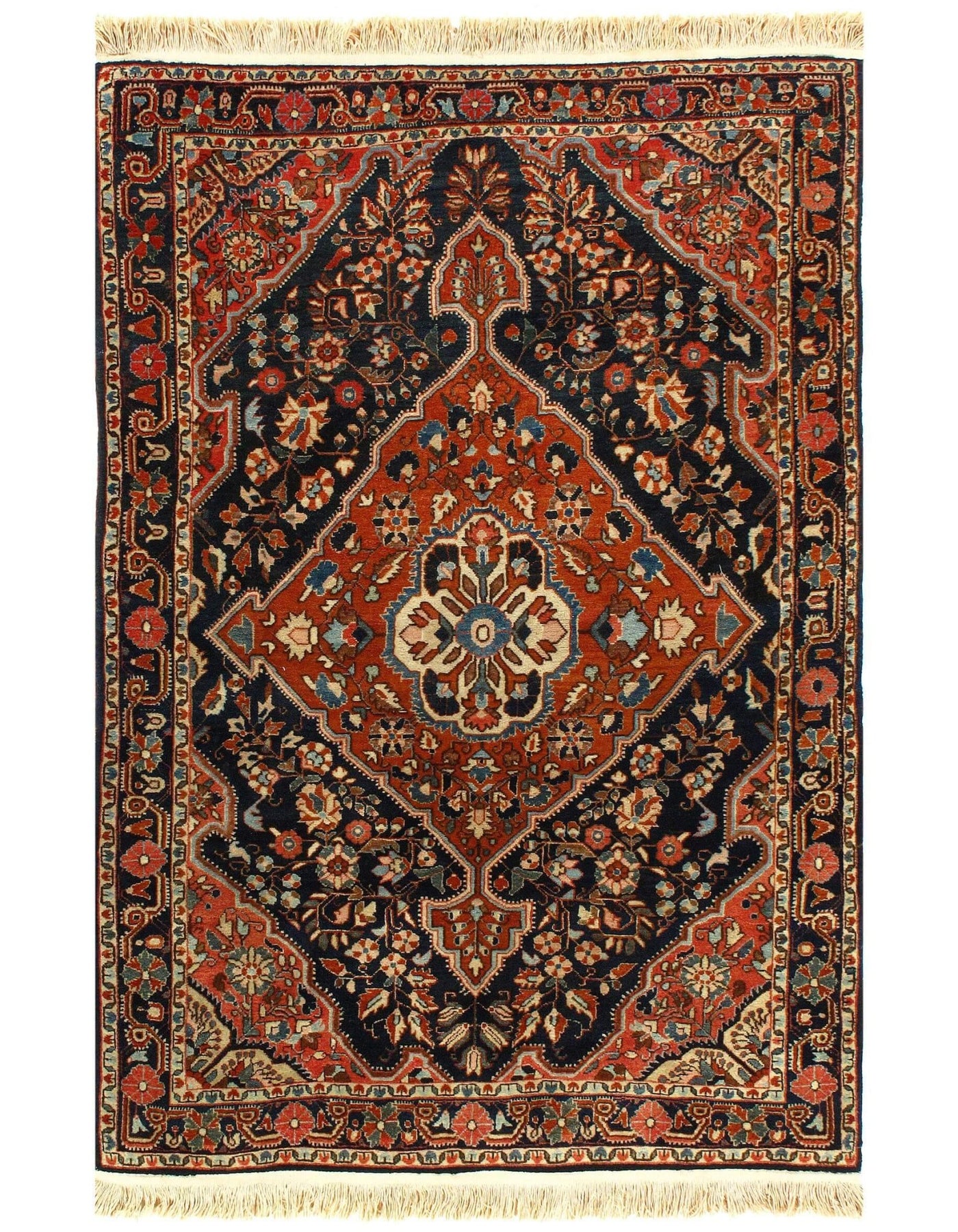 Canvello Antique Silkroad Jozan Farahan Rug - 3'5" X 5'2'' - Canvello