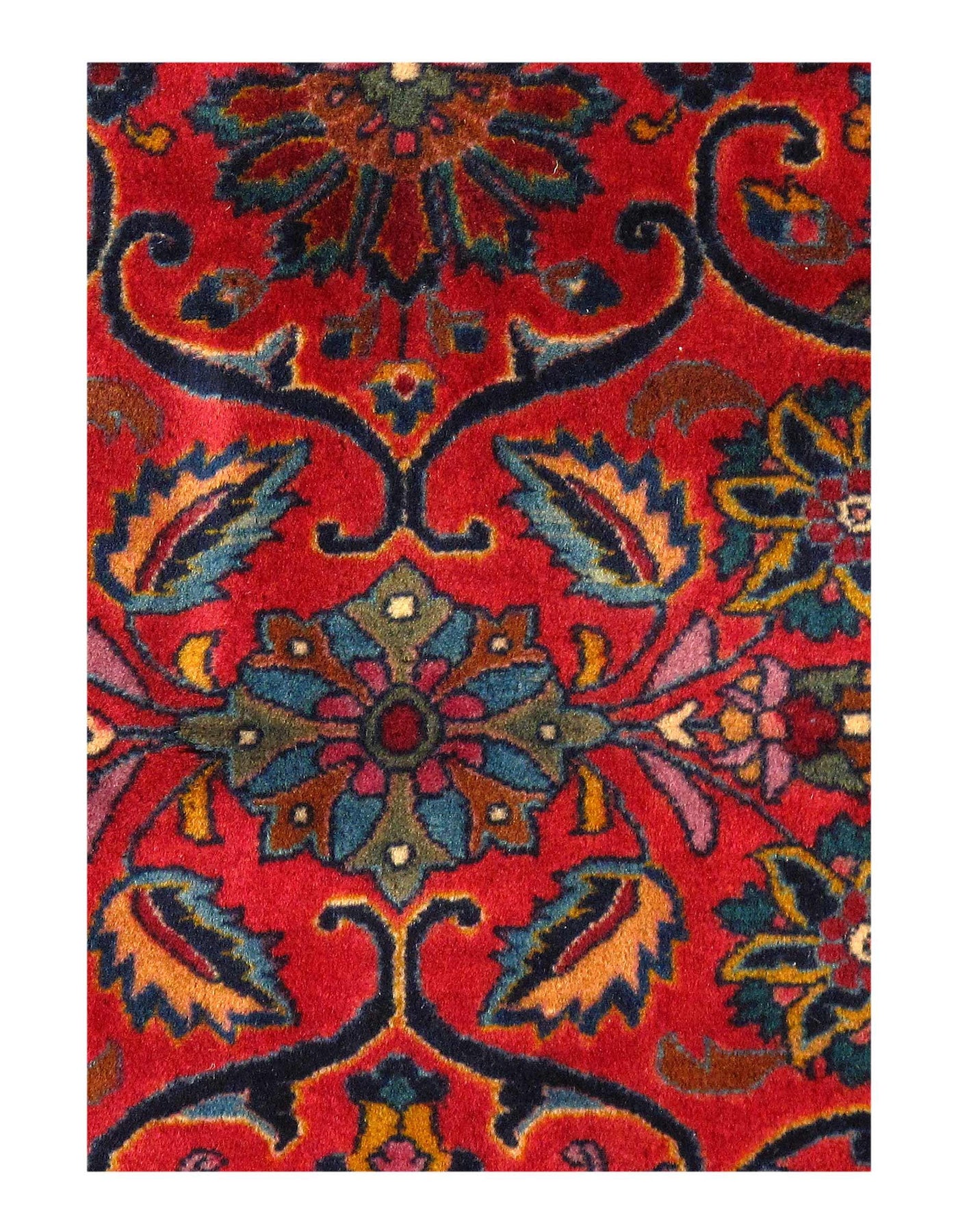 Canvello Antique Persian Kashan Rose Rug - 12'3" X 14'9"