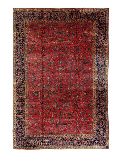 Canvello Antique Silkroad Kashan Rose Rug - 12'3" X 14'9" - Canvello