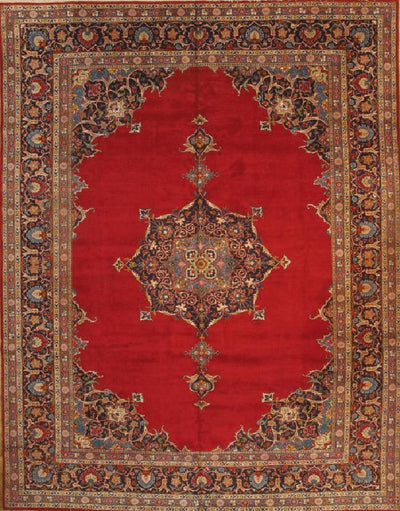 Canvello Antique Persian Red Kashan Rug - 10'11'' X 14'2''