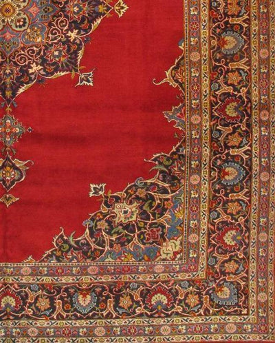 Canvello Antique Persian Red Kashan Rug - 10'11'' X 14'2''