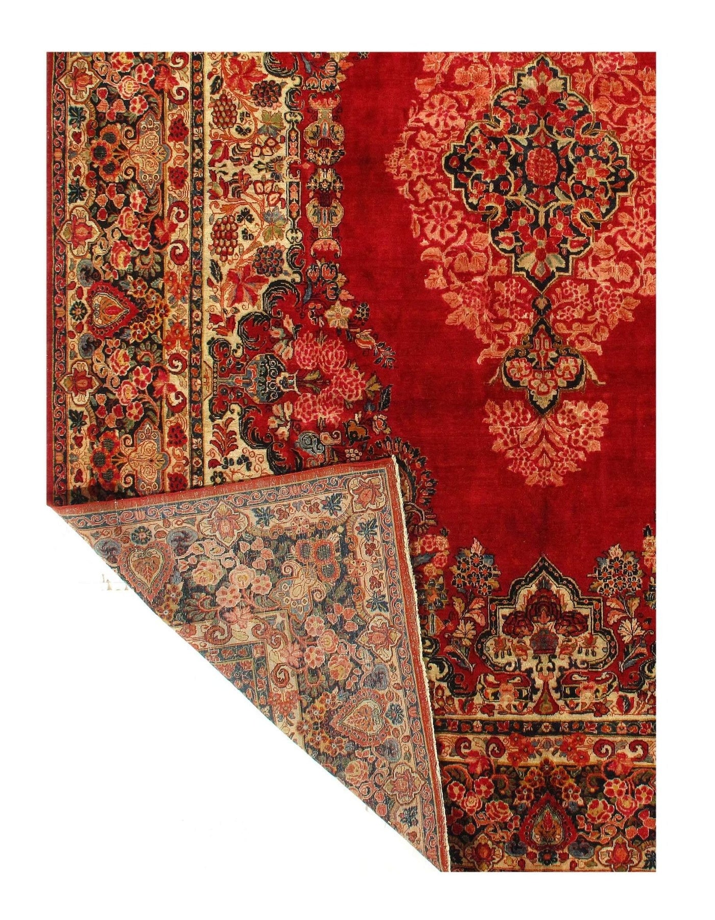 Canvello Antique Silkroad Red Sarouk Rug - 10' X 14' - Canvello