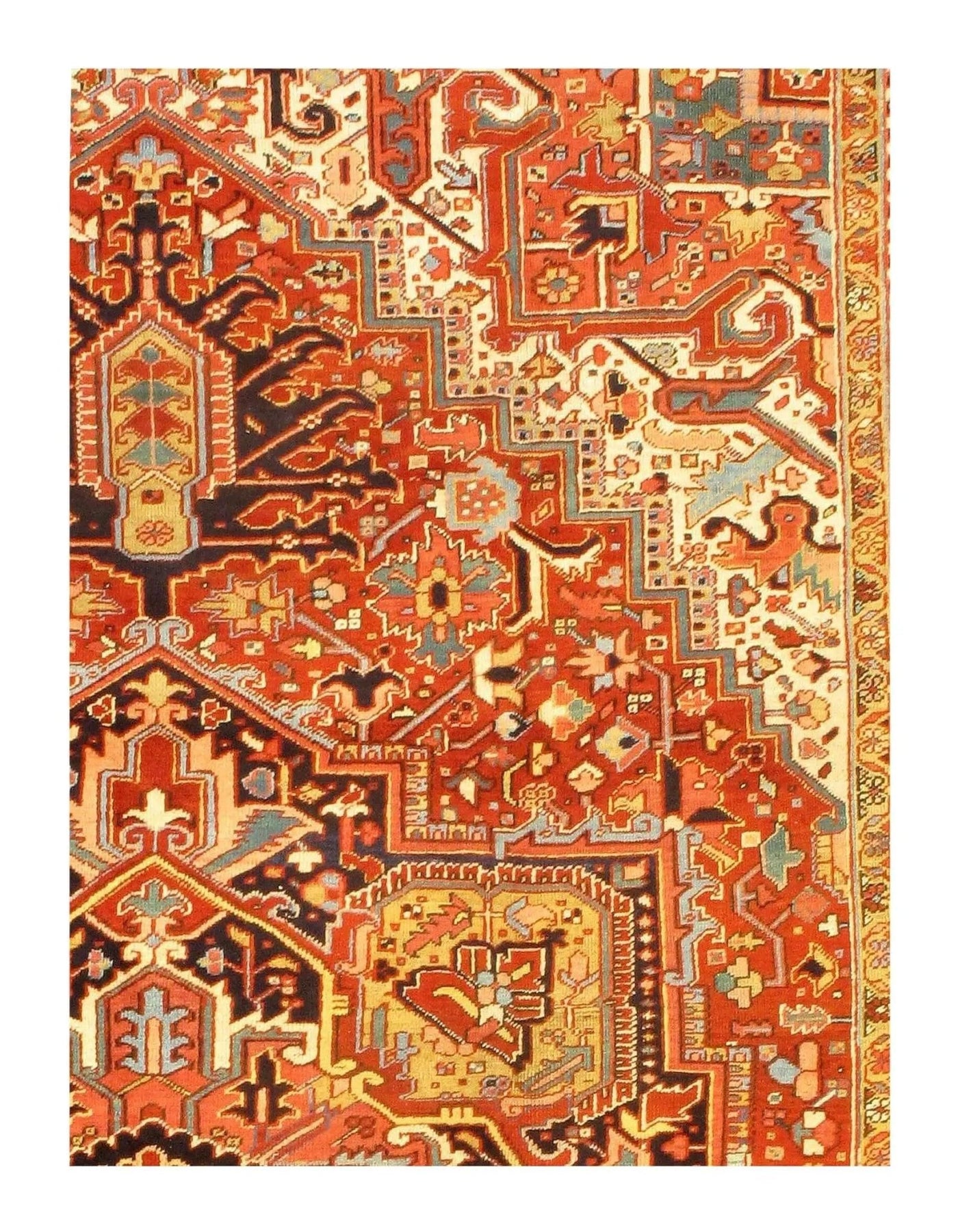 Canvello Antique Silkroad Rust Heriz Rug - 10′ × 13′8″ - Canvello