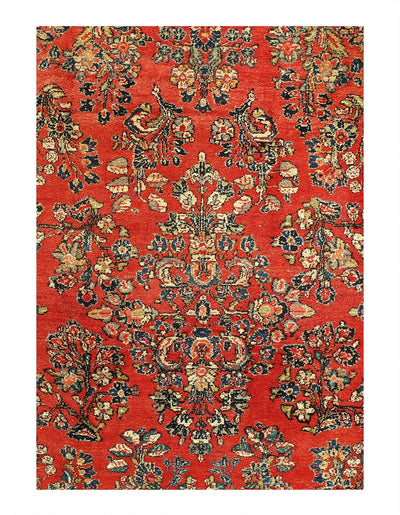 Canvello Antique Silkroad Sarouk Rug - 6'7" x 9' - Canvello