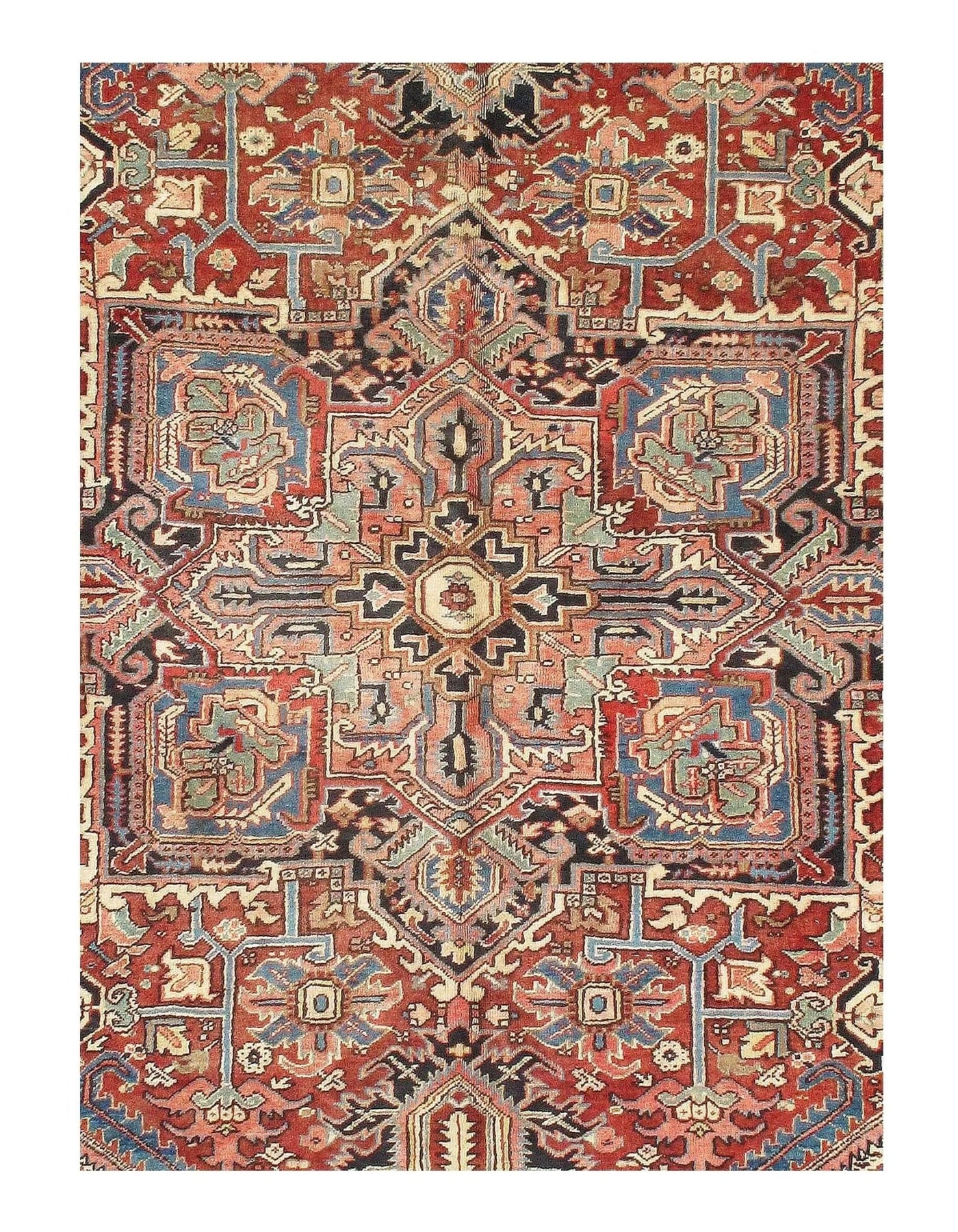 Canvello Antique Silkroad Serapi Rust Wool Rug - 9'11" X 12'6" - Canvello