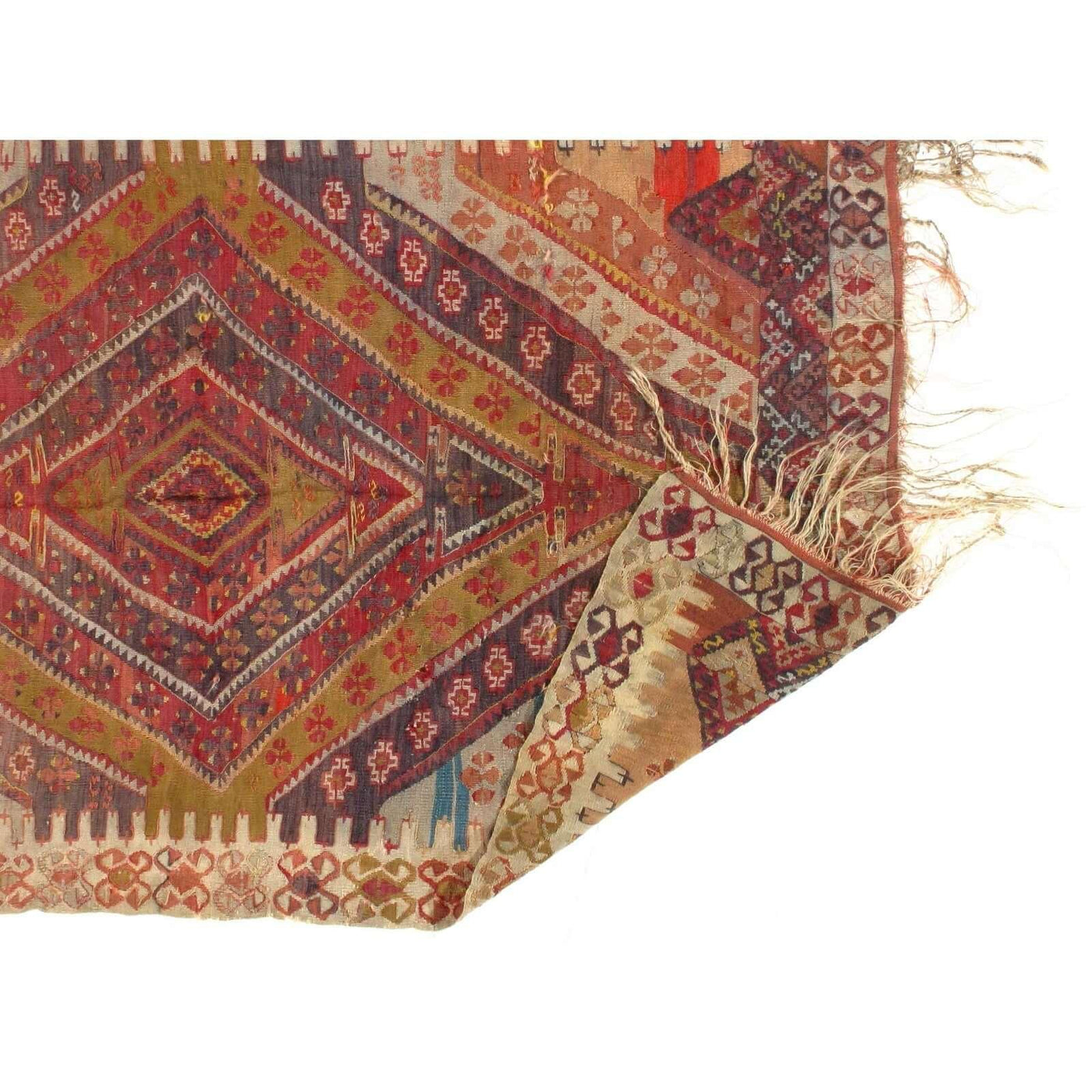 Canvello Antique Silkroad Shiraz Kilim Small Rugs - 3'8" x 5'4" - Canvello