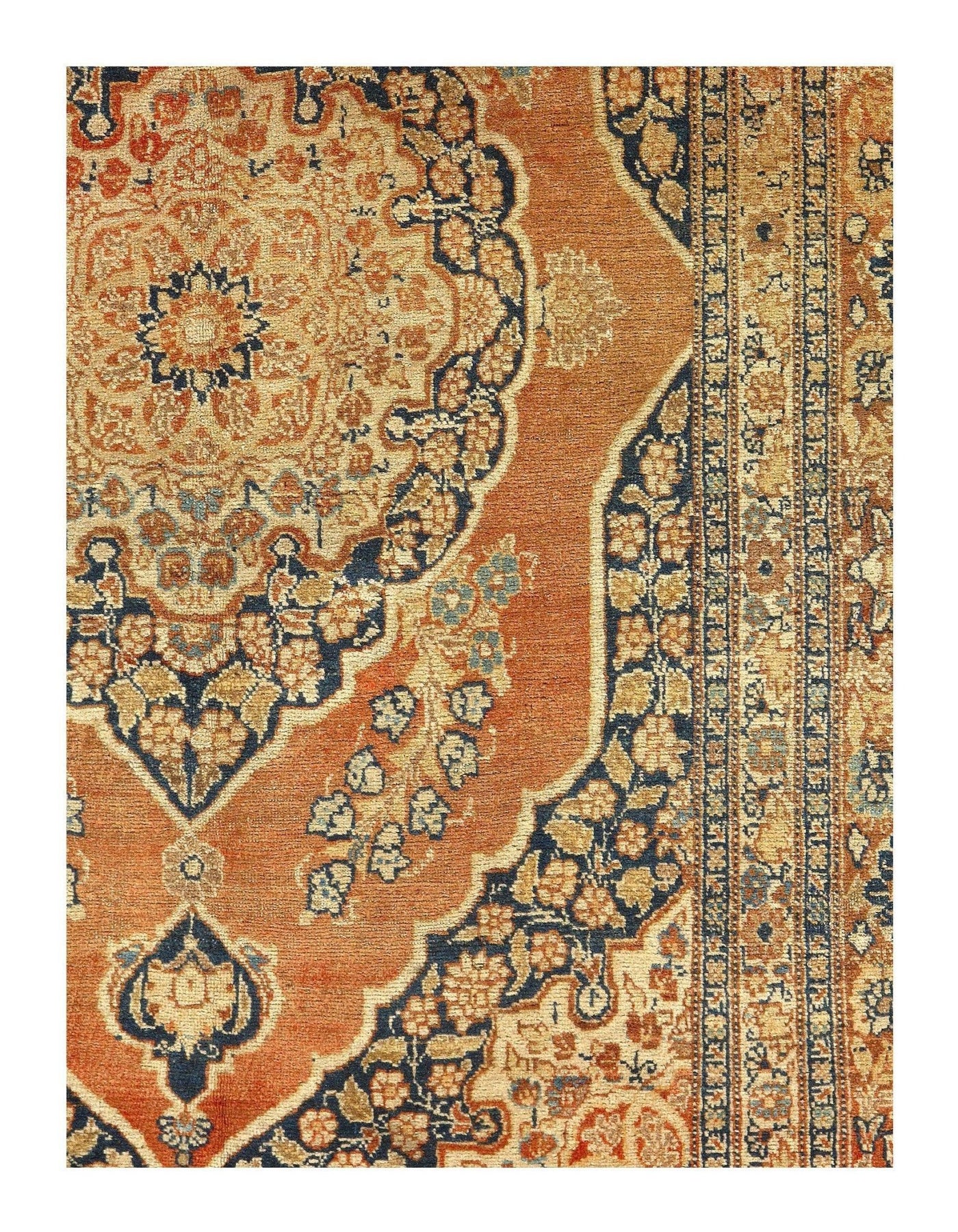 Canvello Antique Tabriz Black And Brown Rug - 4'1'' X 5'6'' - Canvello