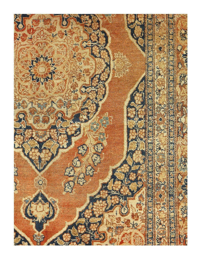 Canvello Antique Tabriz Black And Brown Rug - 4'1'' X 5'6'' - Canvello