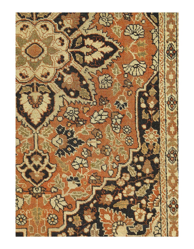 Canvello Antique Tabriz Gold And Black Rug - 3'11'' X 5'6'' - Canvello