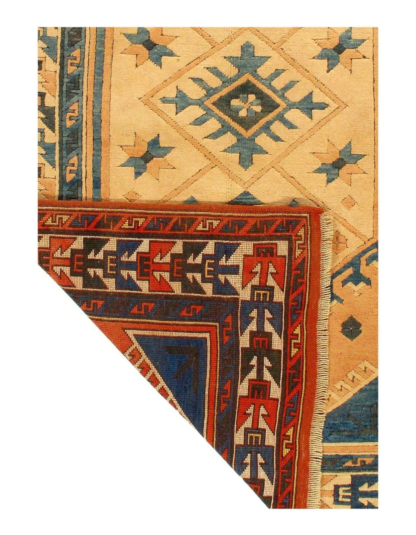 Canvello Antique Turkish Kazak Design Rug - 4'6" x 7'2" - Canvello