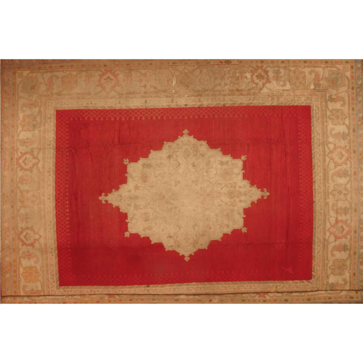 Canvello Antique Turkish Oushak Hand-Knotted Rug - 12'6" X 16'