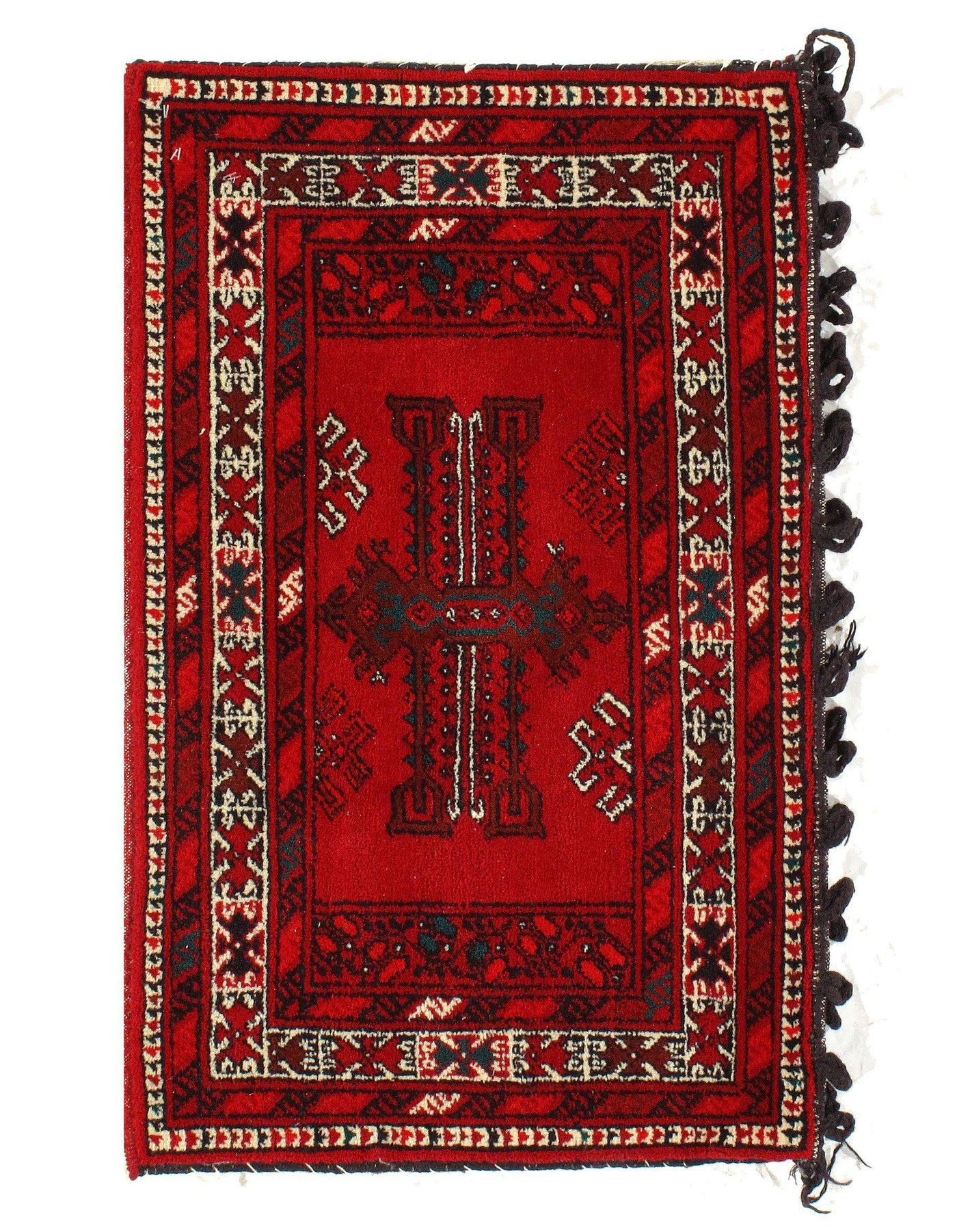 Canvello Antique Turkoman Red Oriental Rug - 1'8" x 2'7"