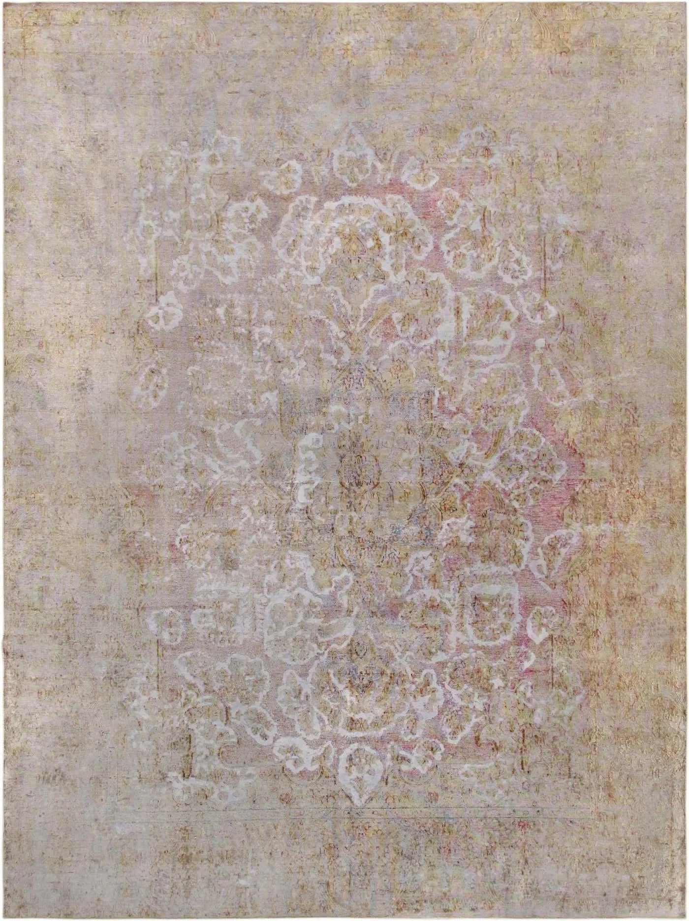 Canvello Antique Vintage Overdyed Pink Rug - 9'5" X 13'1" - Canvello