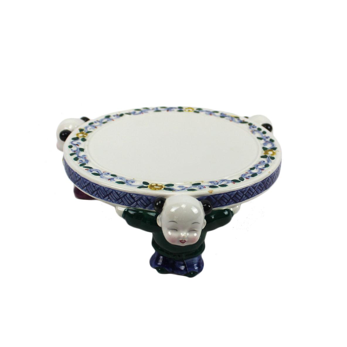 Canvello Asian Blue & White a Takahashi Figural Pedestal - Canvello