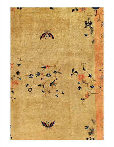 Canvello Authentic Rare Fine Hand Knotted Antique Chinese Art Deco - 4'9'' X 7'8'' - Canvello