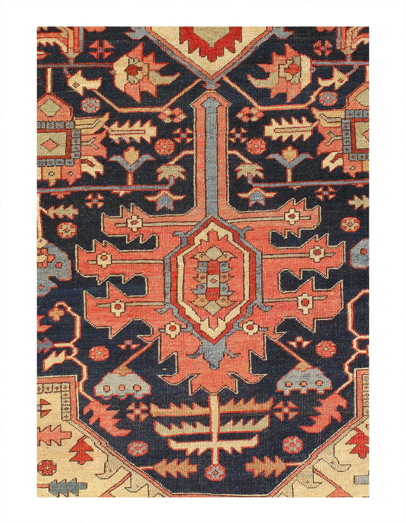 Canvello Authentic Persian Hand Knotted Antique Serapi Oversized Rug - 11'7'' X 22''