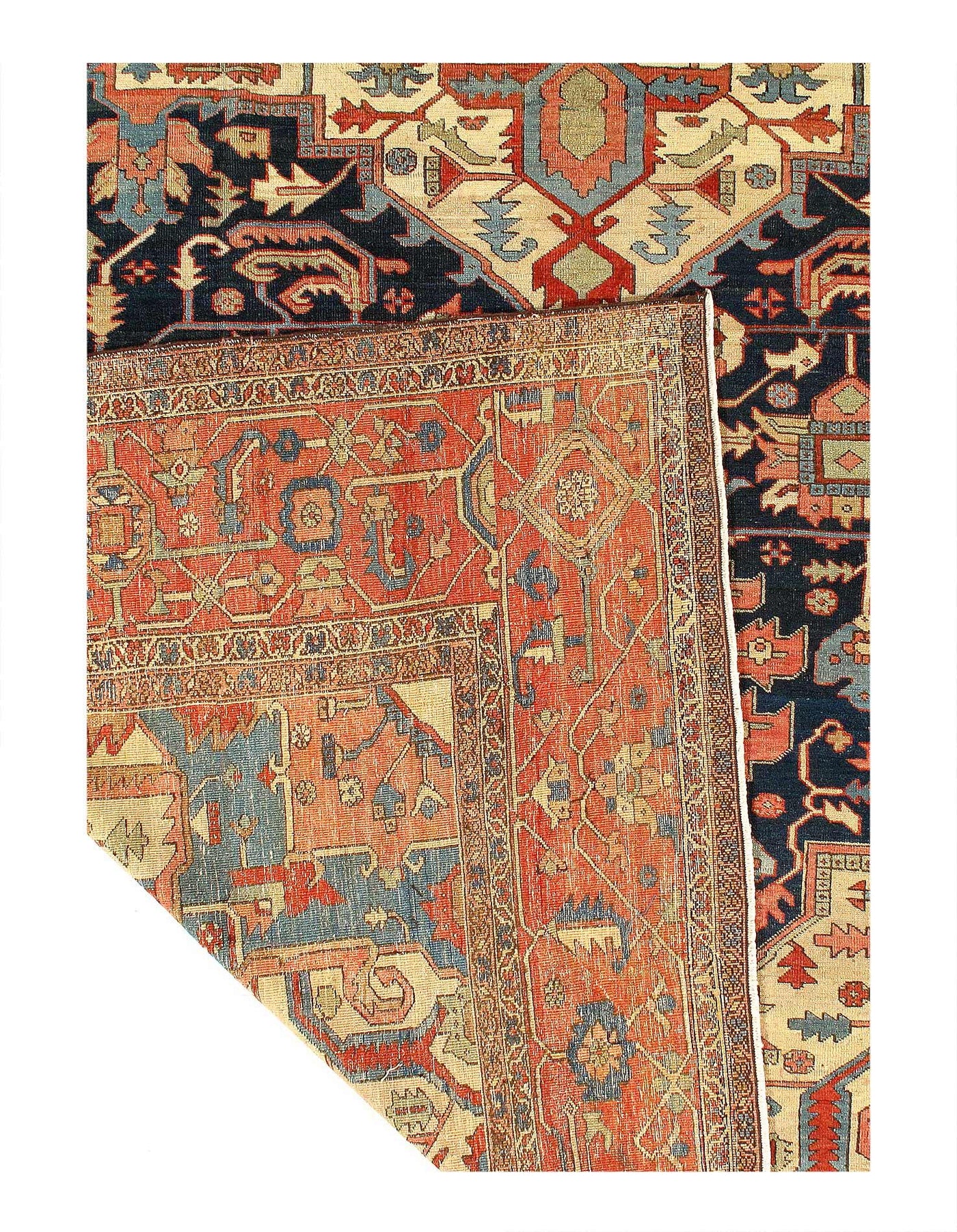 Canvello Authentic Silkroad Hand Knotted Antique Serapi Oversized Rug - 11'7'' X 22'' - Canvello