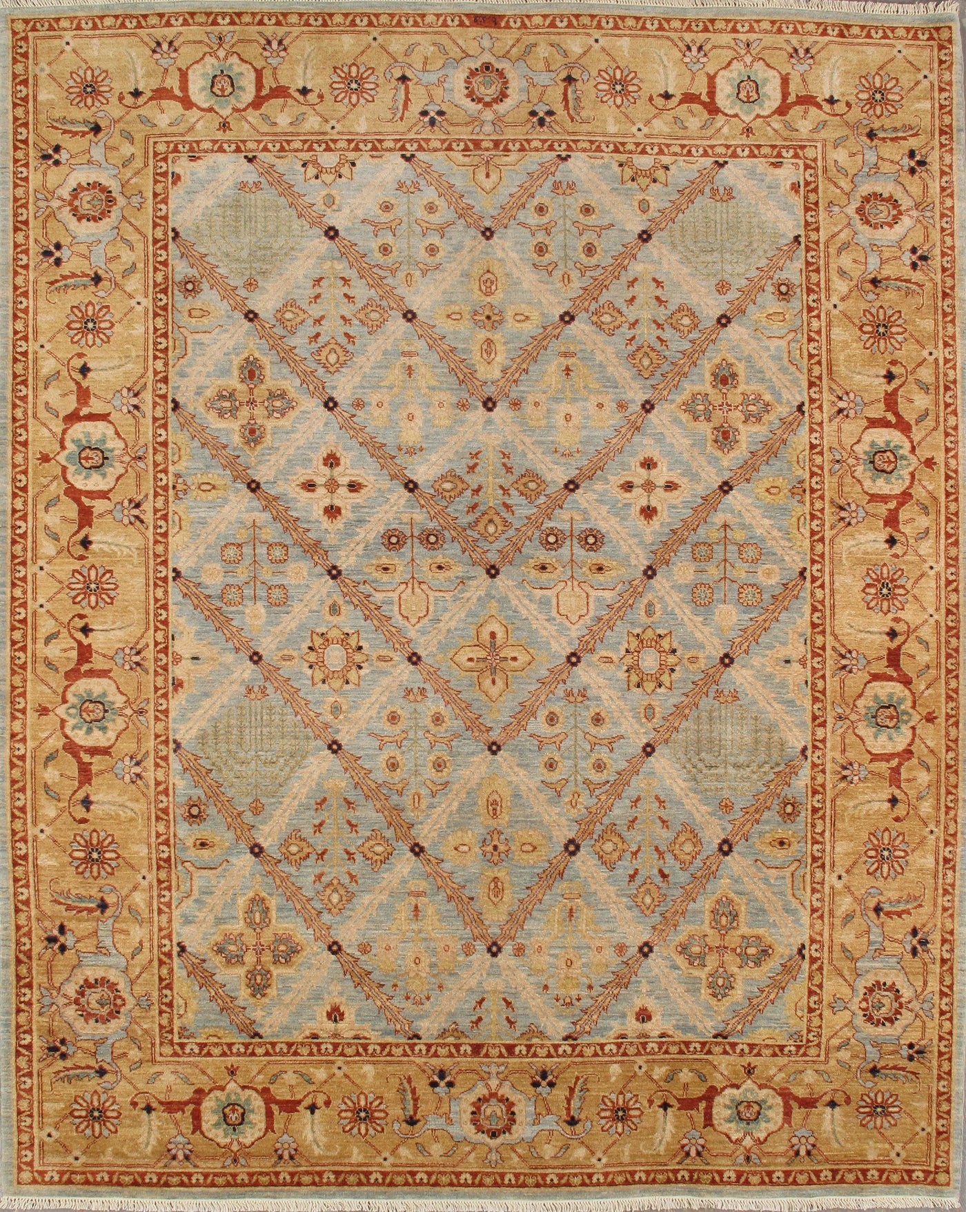 Canvello Bakhshayesh Collection Hand-Knotted Lamb's Wool Area Rug- 9'11" X 13'11"