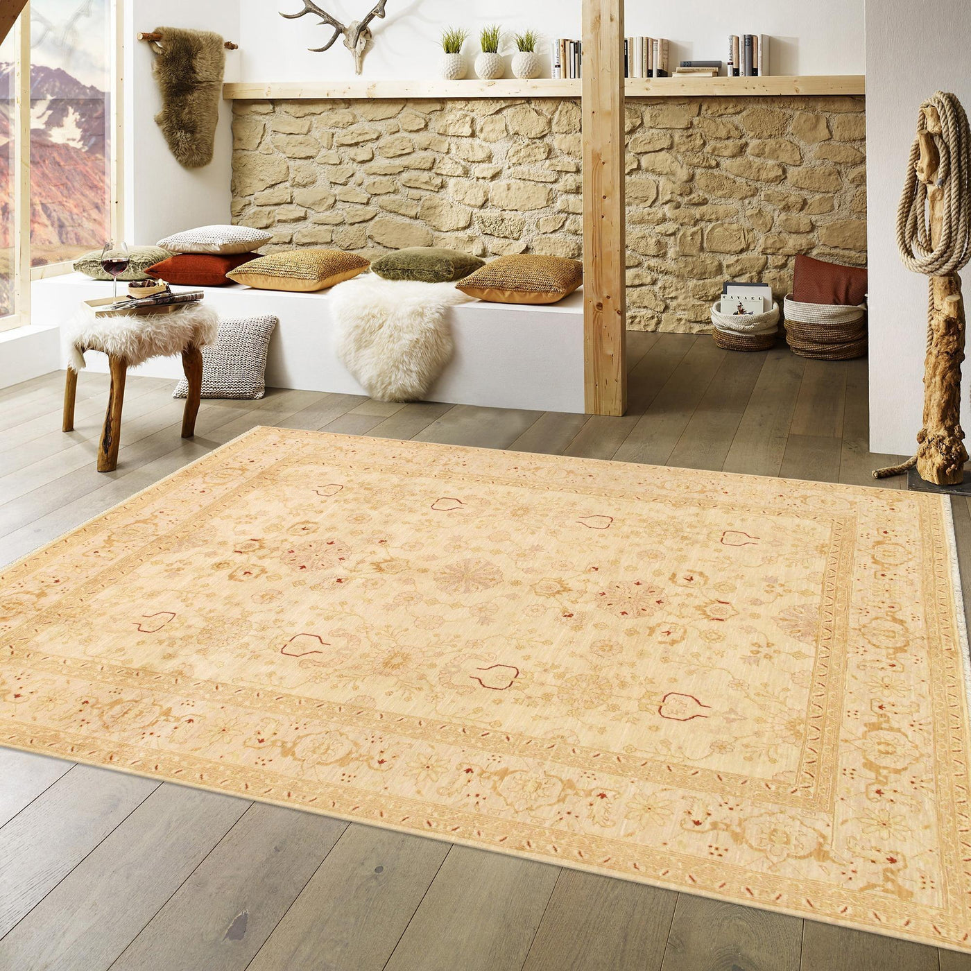 Canvello Bakhshayesh Collection Hand - Knotted Lamb's Wool Area Rug - 9'1" X 12' - Canvello