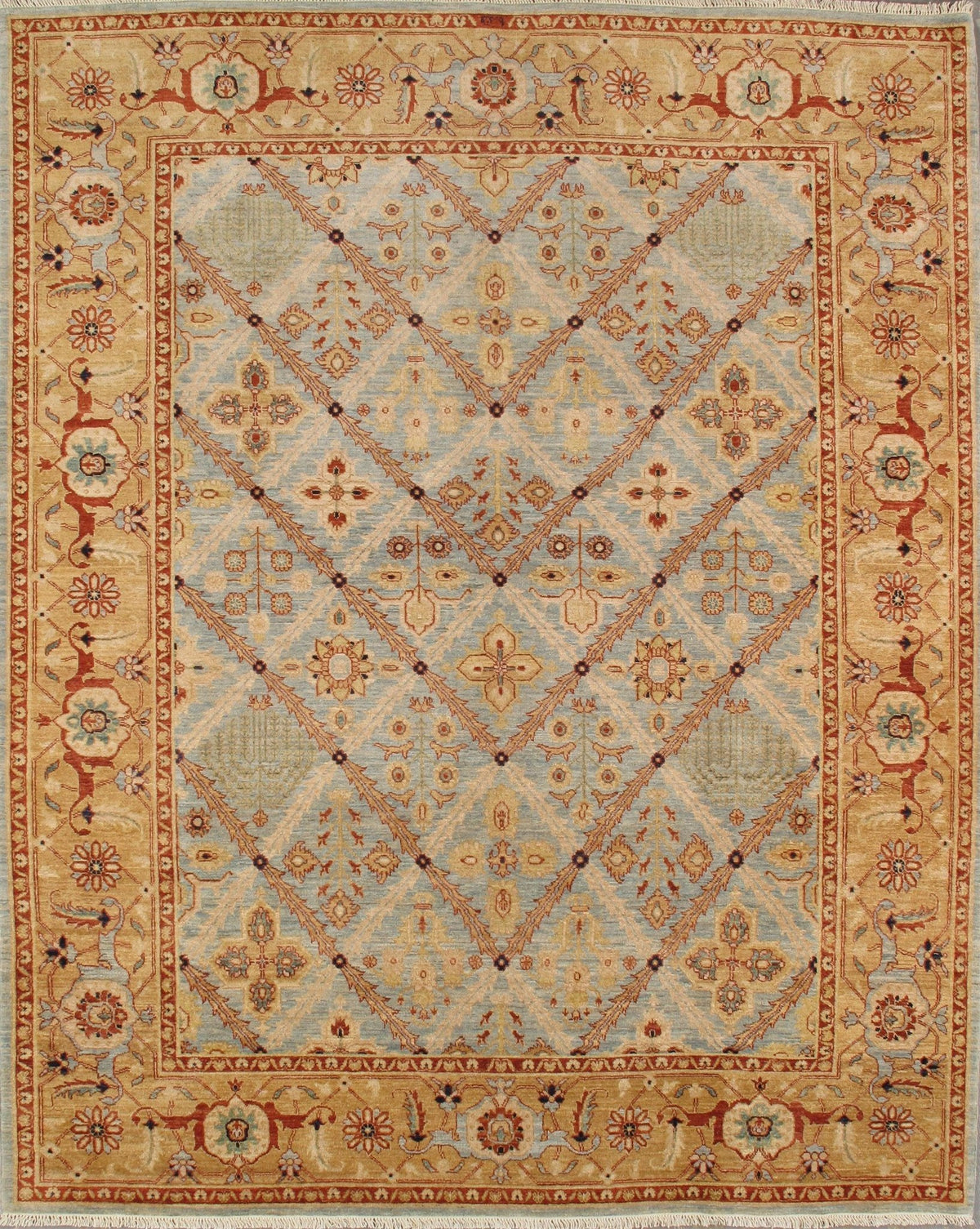 Canvello Bakhshayesh Collection Hand-Knotted Lamb's Wool Area Rug- 9'2" X 12'