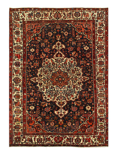 Canvello Bakhtiari Hand-Knotted Navy And Rust Rug - 10'11'' X15'3''