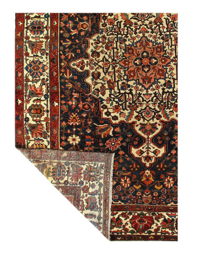 Canvello Bakhtiari Hand-Knotted Navy And Rust Rug - 10'11'' X15'3''