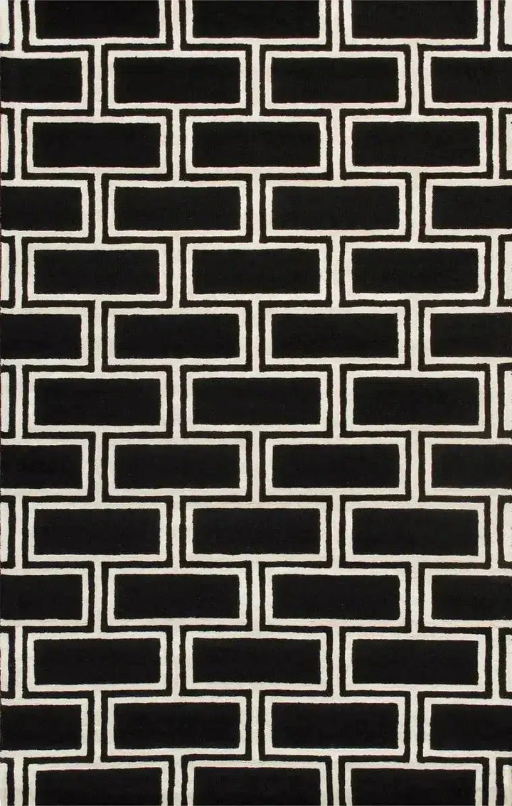 Canvello 竹絲和羊毛黑色小地毯 - 12' X 15' 