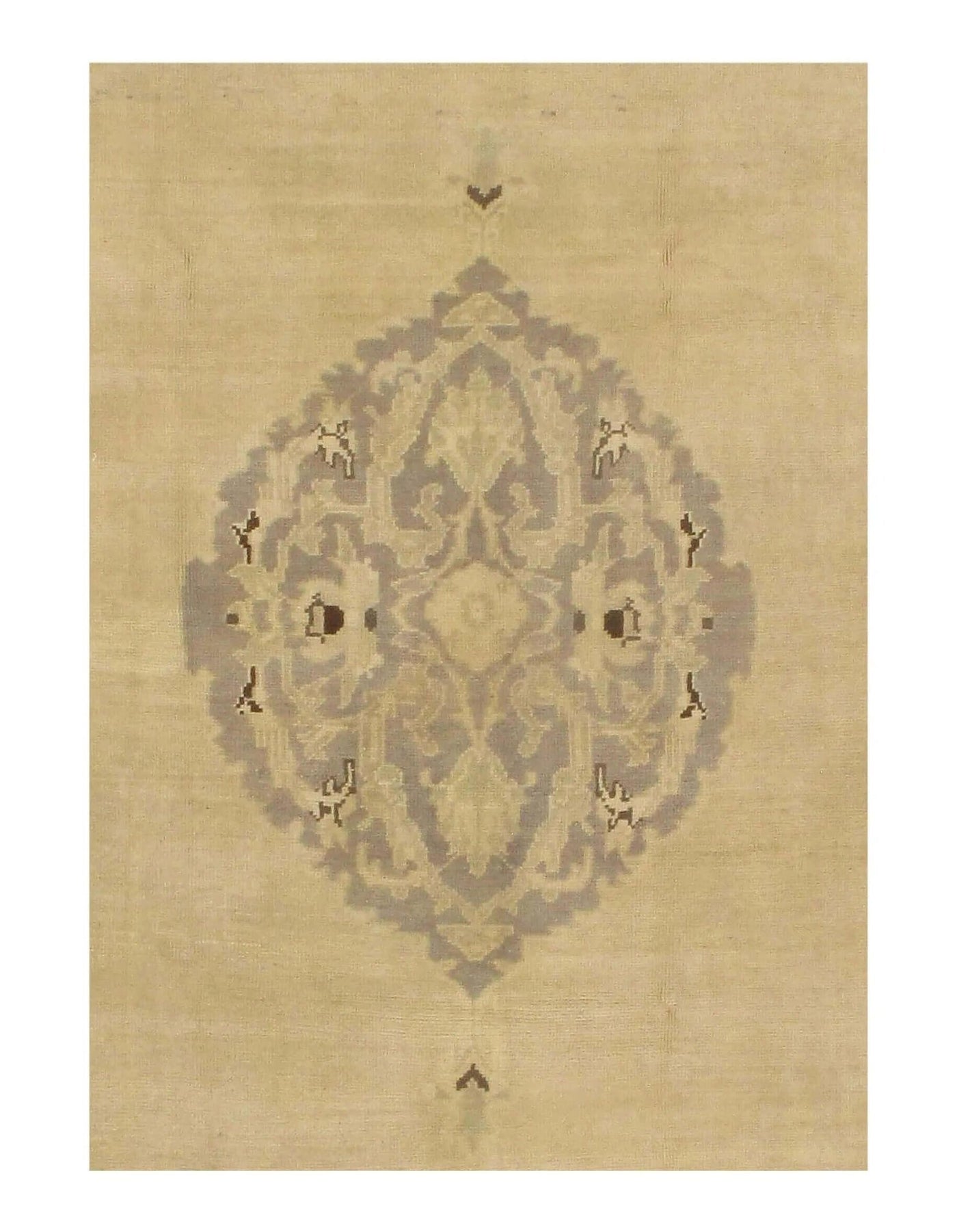 Canvello Beige Antique Oushak Rug - 5'3" X 7'7" - Canvello