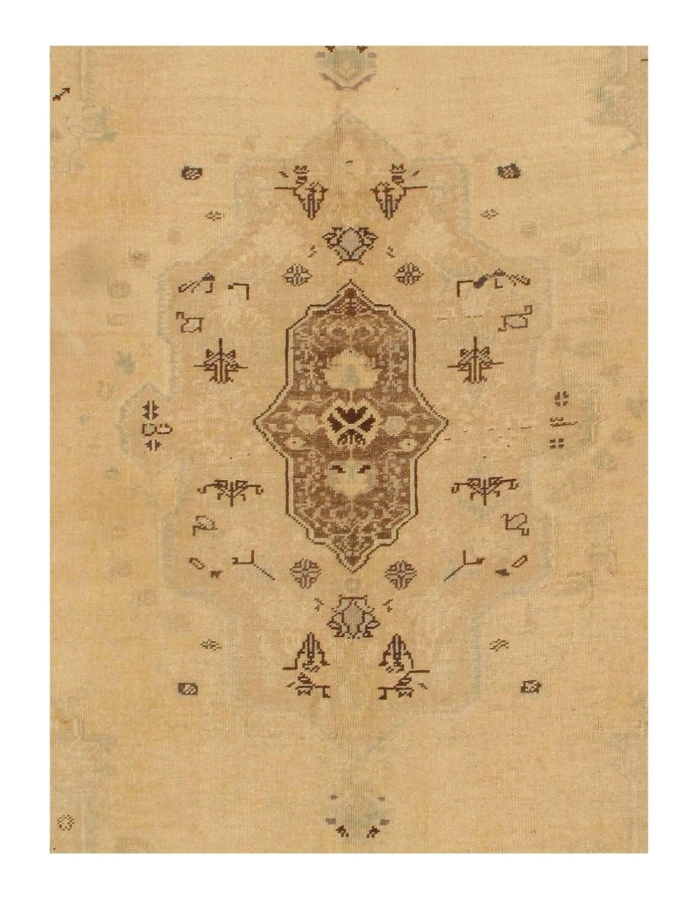 Canvello Beige Antique Oushak Rug - 6' X 9' - Canvello