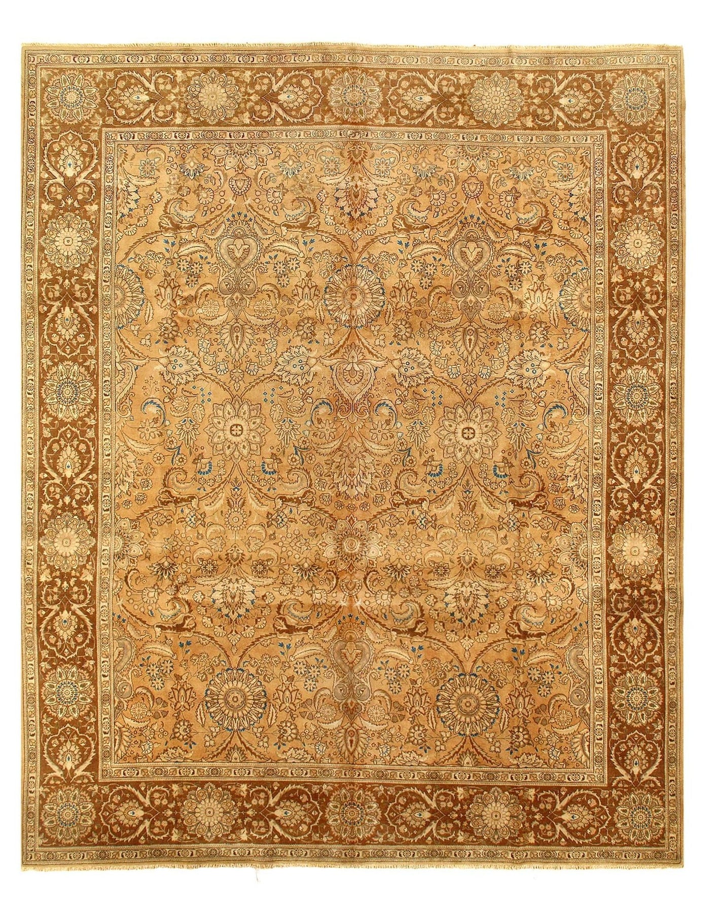 Canvello Beige Antique Silkroad Tabriz Rugs - 10'5" X 13' - Canvello