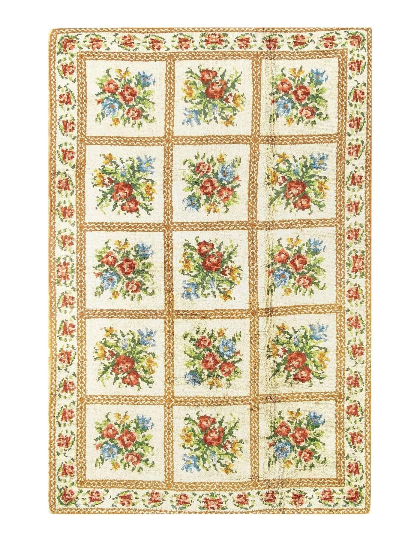 Canvello Beige Aubusson Pile Rug - 6'3'' X 9'7'' - Canvello