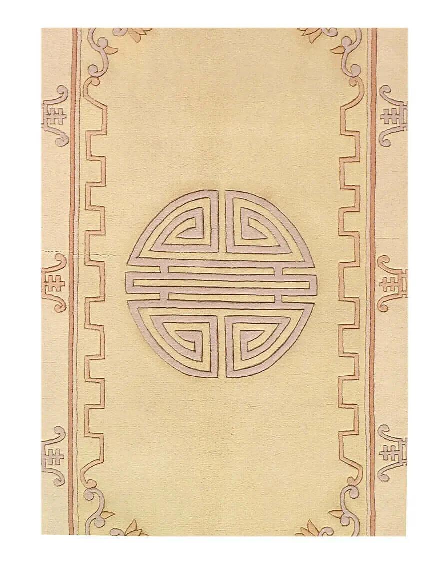 Canvello Beige Chines peking 3' X 5' - Canvello