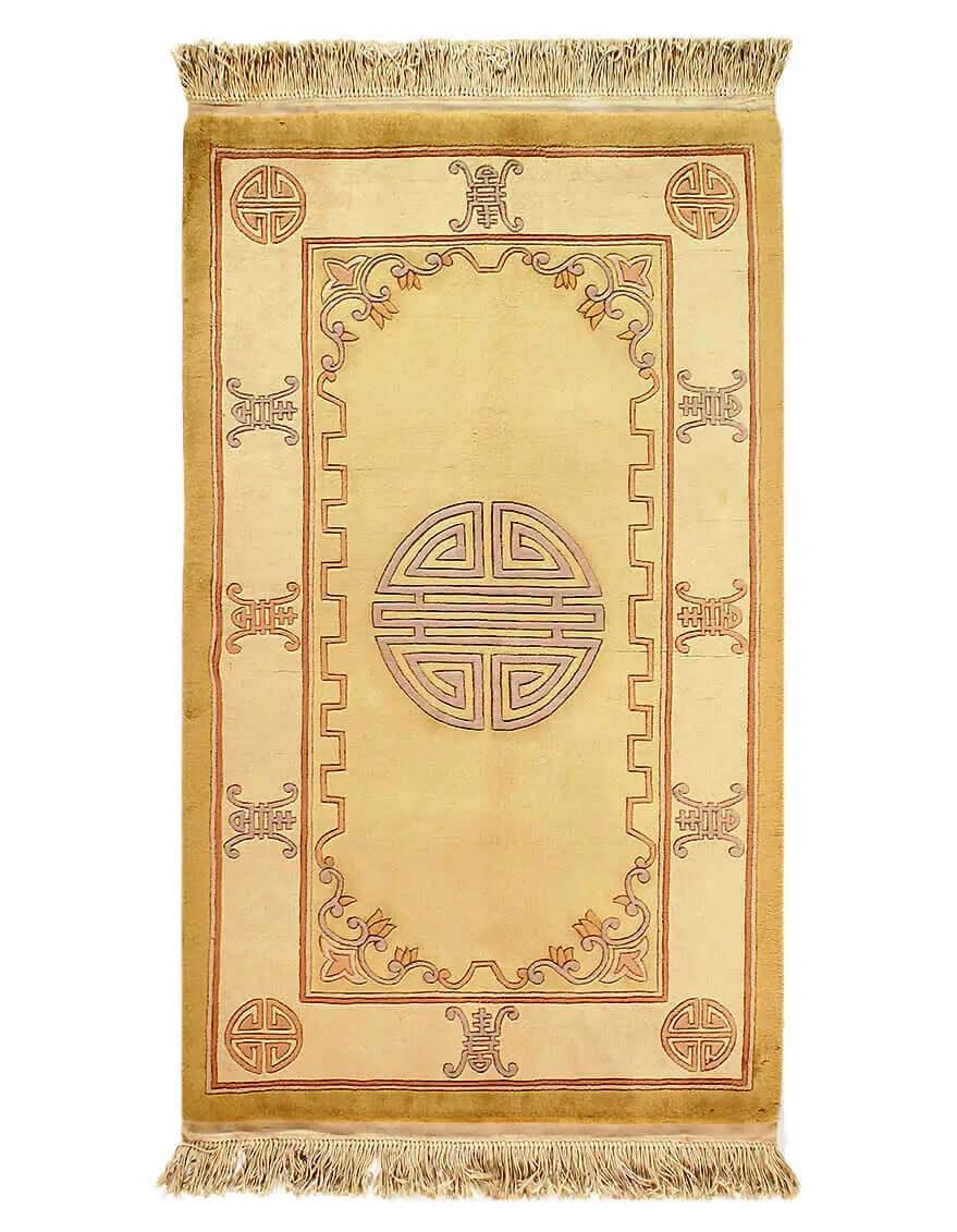 Canvello Beige Chines peking 3' X 5' - Canvello