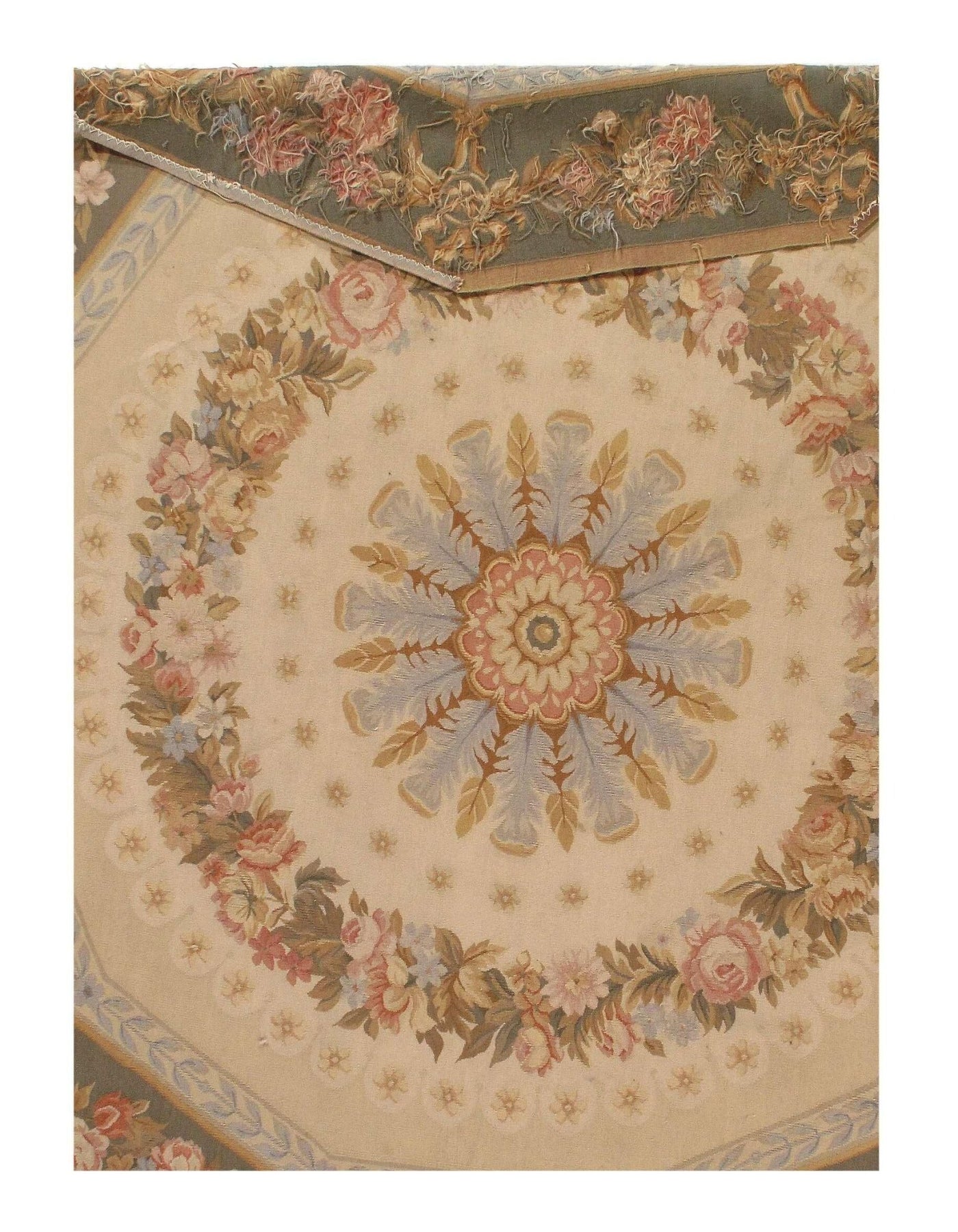 Canvello Beige Classic Aubusson Octagon Rug 8' X 8' - Canvello