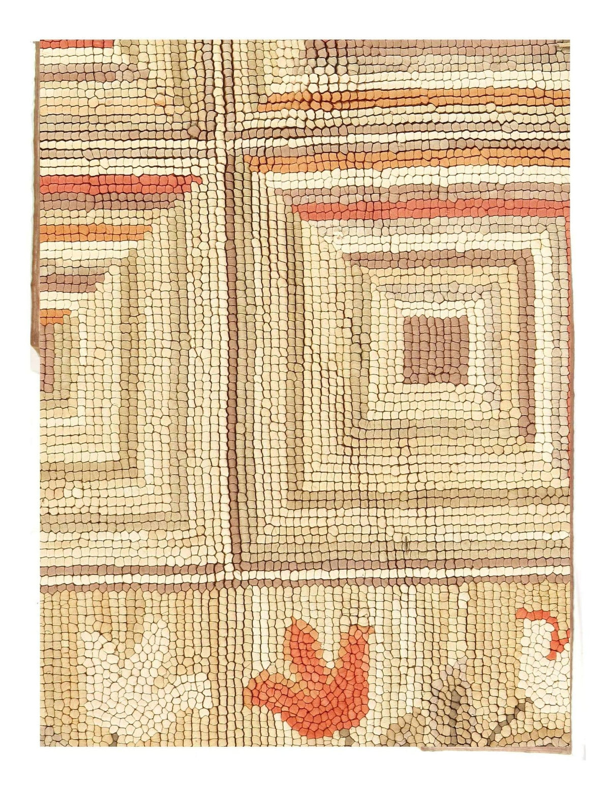 Canvello Beige Color Fine Antique Amrican Hook rug 10' X 14' - Canvello