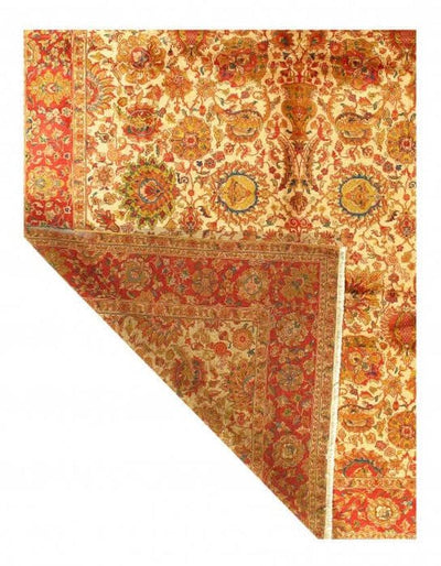 Canvello Beige Color Fine Hand Knotted Agra Rug 10' X 13'1'' - Canvello