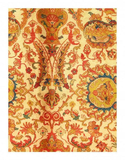 Canvello Beige Color Fine Hand Knotted Agra Rug 10' X 13'1'' - Canvello