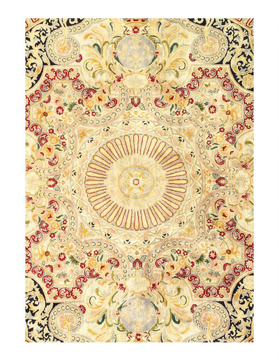 Canvello Beige Color Fine Hand Knotted Svannerie - 8' X 8' - Canvello