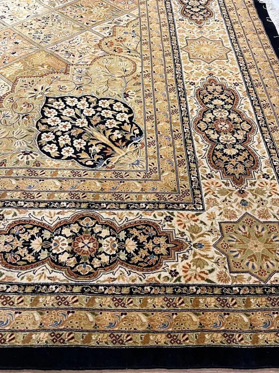 Canvello Beige Color Fine Hand Knotted Tabriz Design - 12' X 17' - Canvello