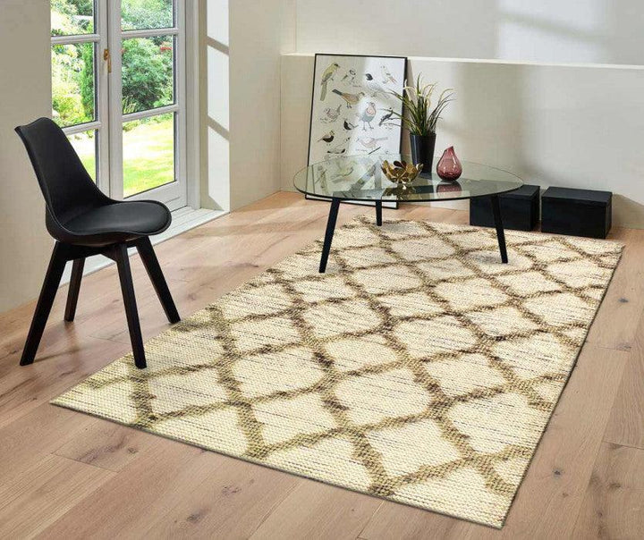 Canvello Beige color Flat weave Modern Rug - 3'1'' X 5' - Canvello