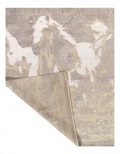 Canvello Beige color hand khotted fine modern rug 8' X 10'' - Canvello