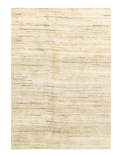 Canvello Beige color Hand knotted Gabbeh Rug 7'8'' X 10' - Canvello