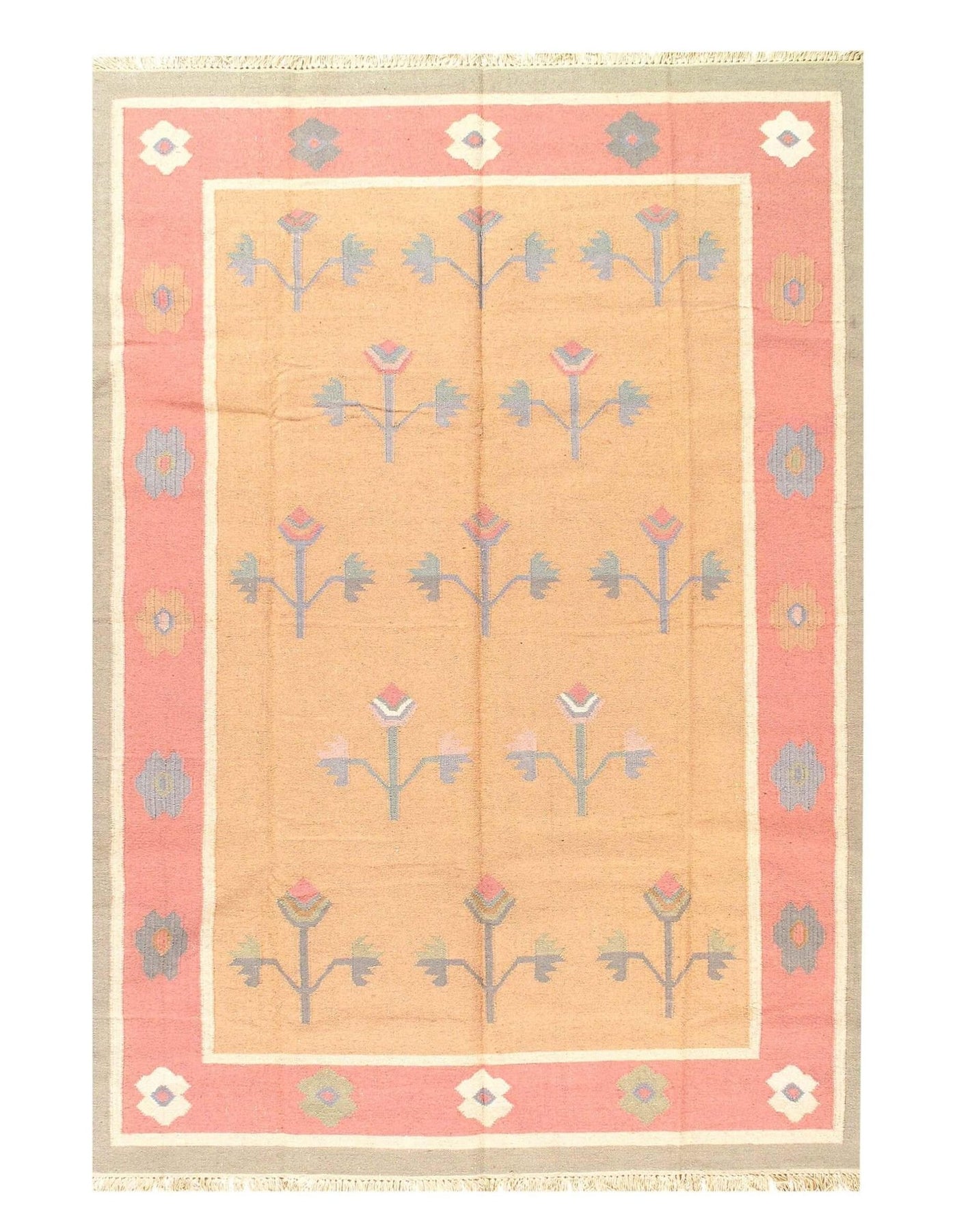 Canvello Beige Color Hand Woven Rug 6' X 9' - Canvello