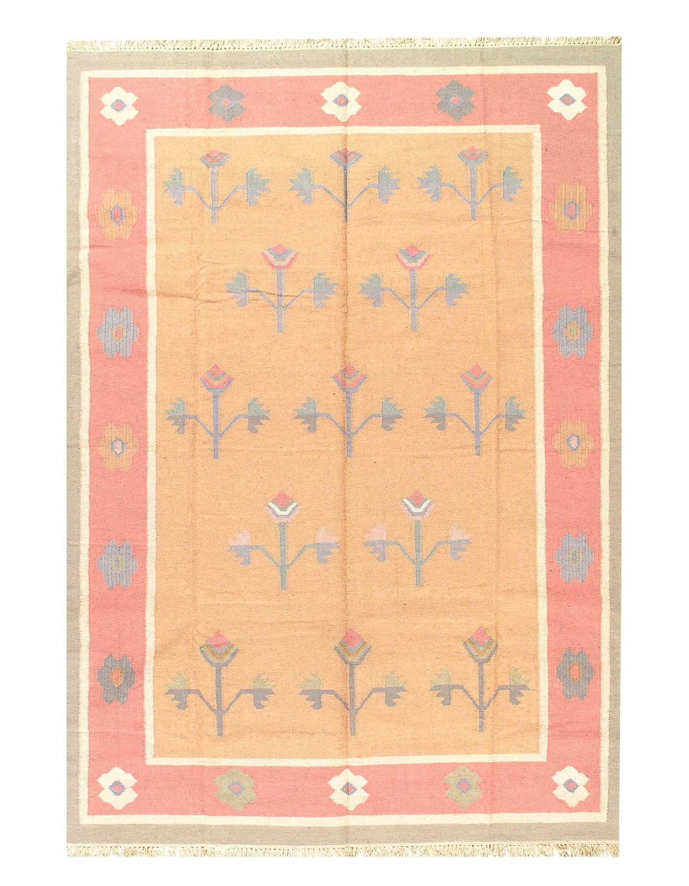 Beige Color Hand Woven Rug 6' X 9'