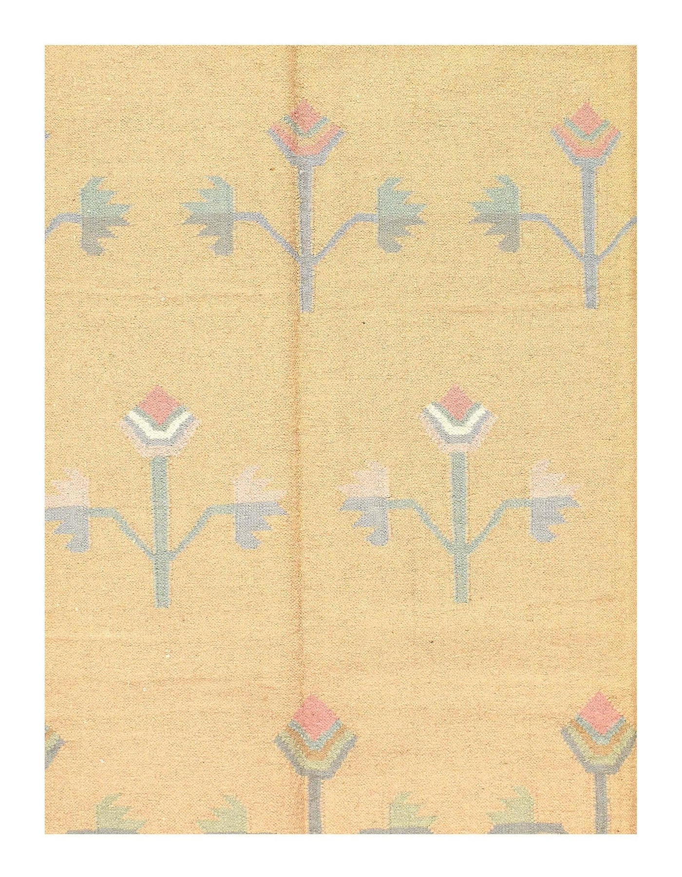 Beige Color Hand Woven Rug 6' X 9'